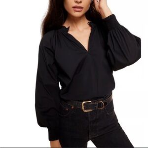 Nation LTD Estelle Peasant Blouse - Jet Black